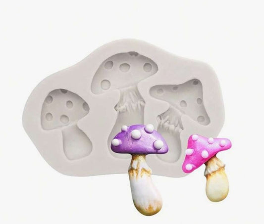 Molde de Silicona con forma de Hongos 4,2 cms y 3,5 cms