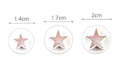 Molde de Estrellas (Sets de 3 distintos tamaños: 1,4 cms, 1,7 cms y 2 cms)